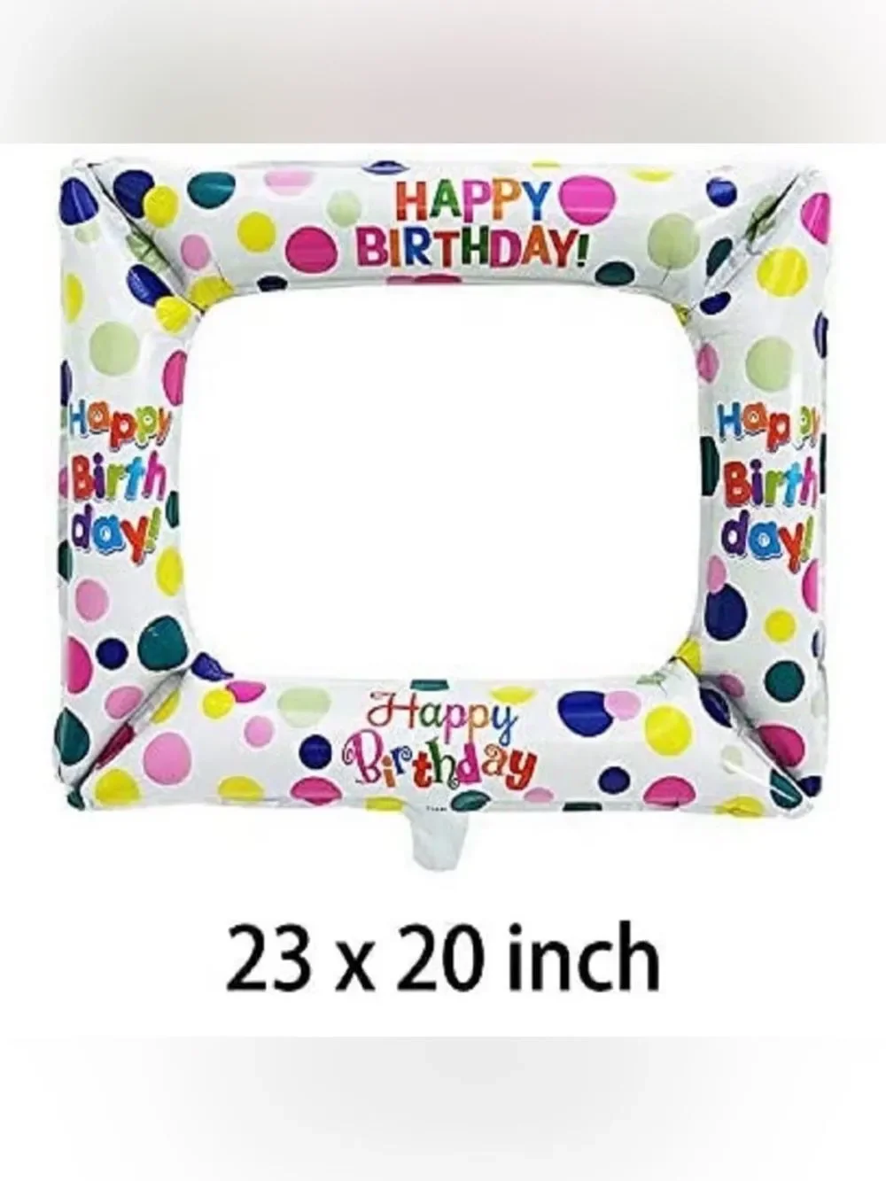Happy Birthday Inflatable Balloon Selfie Photo Frame - Multicolor Party Prop New